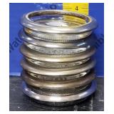 6 Glass & Silverplate Coasters