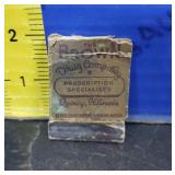 VINTAGE BROWNS DRUG Quincy Match Book