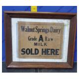 VINTAGE Walnut Springs Dairy Sign