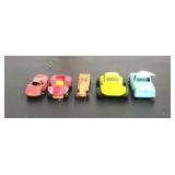 5 small toy cars.