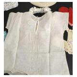 Basket  of Antique kids clothes & misc.