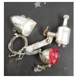 Antique Bike headlight & taillight with generator.