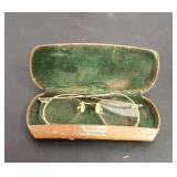 Antique Glasses & case. 12k gold filled