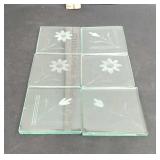 6 Etched Glass Coasters
