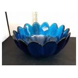 Blue Art Glass Bowl