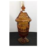 Vintage Amber Glass Candy Dish