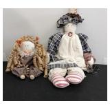 2 Handcrafted Cloth Dolls
