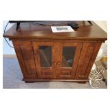 TV stand with front doors and side doors