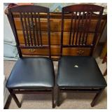 2 wooden folding chairs