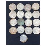 $8.50 Kennedy halves 90%, 1964