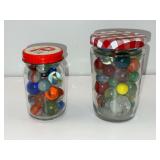 2 small jars of marbles