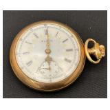 Elgin side winder seven jewels open face pocket watch