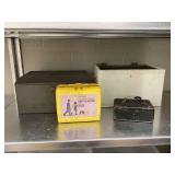 Small metal box with skeleton key, lunch box