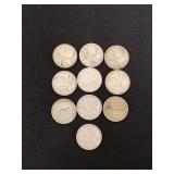 $2.50 Canadian silver quarters