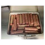 75 +/- rolls of pennies - possibly some wheat pennies