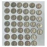 40 +/- Silver quarters, various years