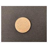 1864 two cent piece, good