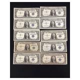 (10 ) $1 silver certificates