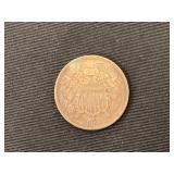 1866 two cent piece, very fine