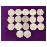 (17) 1964 JFK half dollars