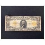 $20 large bill gold certificate 1922