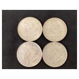 (4) 1921 Morgan silver dollars