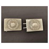 Pair of Gott Mituns German belt buckles