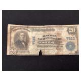 Fort Wayne Indiana large $20 bill from the Lincoln National Bank of Fort Wayne, IN