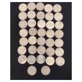 36 Franklin half dollars