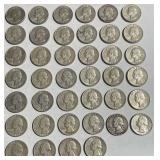 40 +/- Silver quarters, various years