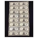 (16) $1 silver certificates