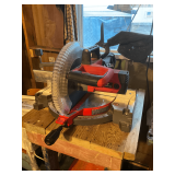 Bauer 12' compound miter saw on wooden stand