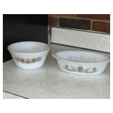 GlasBake & Federal Glass Maple Leaf bowls