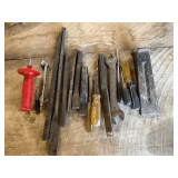 Cold chisels, splitting wedge, screwdrivers, etc.