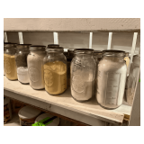 Used jars, pint, quart, 1/2 gallon, jelly jars and canisters