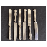 6 Towle Sterling 'Canterbury' table knives with sterling handles