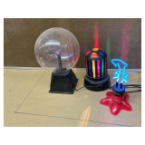 Plasma ball and disco light, dolphin neon light