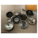 Pots, pans, skillets, Orgreenic skillet, Cook's Essentials, and others