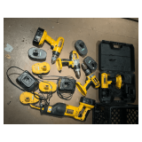 DeWalt 18V drill, reciprocating saw, batteries and chargers