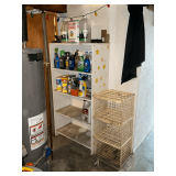 Wood shelf and contents, 32' W x 15' D x 61' T