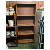 Wood bookcase 26' W x 10' D x 61' T.