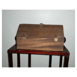 Wooden box with storage area