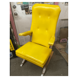 Yellow vinyl Todd Enterprises platform rocker, some damage to vinyl