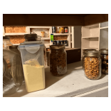 Used jars, canisters, pint, quart and half gallon.