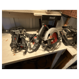 Collection of electric tools, 7 1/4' skil saw, belt sander