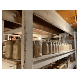 Used jars, pint, quart, 1/2 gallon, drink dispenser