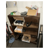 Wooden bookshelf and contents, 30' W x 9' D x 39' T.