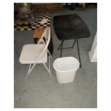Steel folding chair, folding table