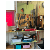 Hand tools, level, 3' straight edge, screwdrivers, oil can, etc.
