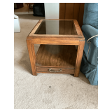 Bassett glass insert end table